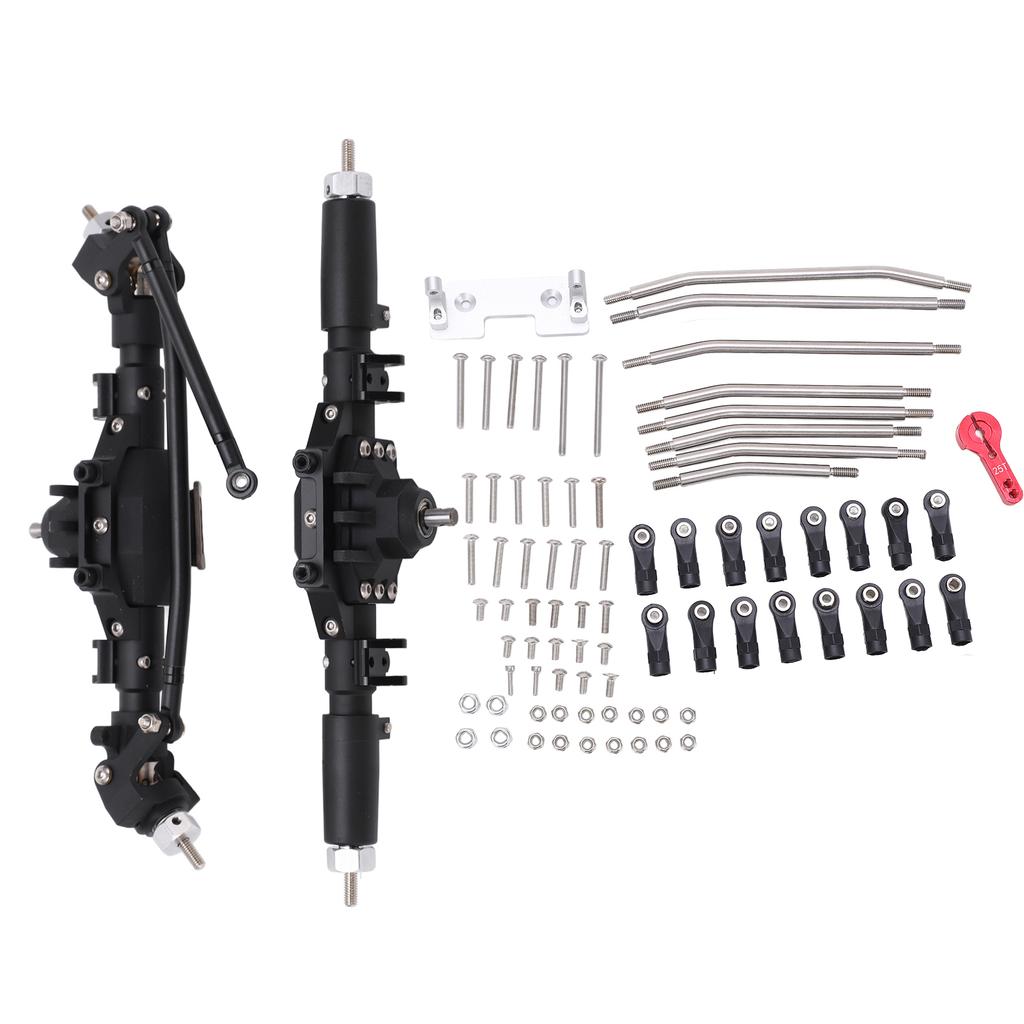 RC Front Rear Axles Complete Set Metal Assembly Kit Axle Drive Shaft for SCX10 II RC Crawler Car