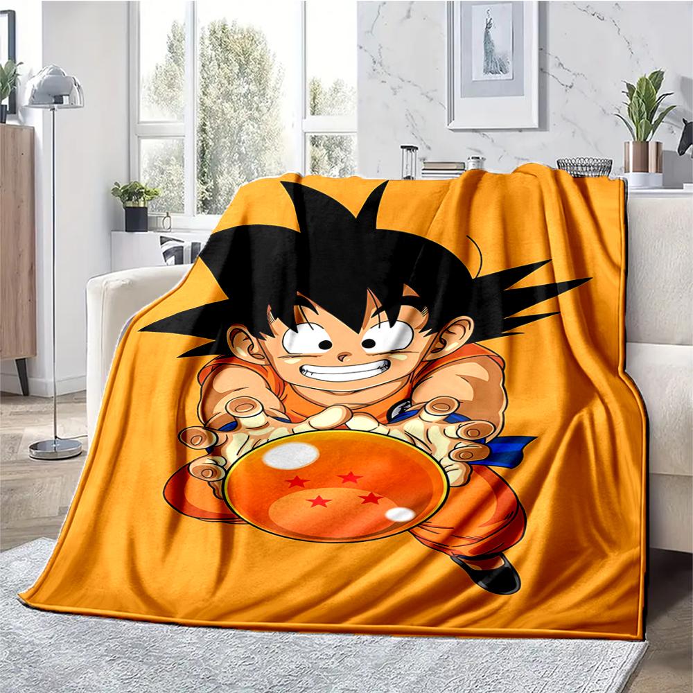 Dragon Ball Theme Printed Blanket - Perfect for Couch, Bed, Travel & Outdoor Use | Machine Washable, Cozy & Durable.