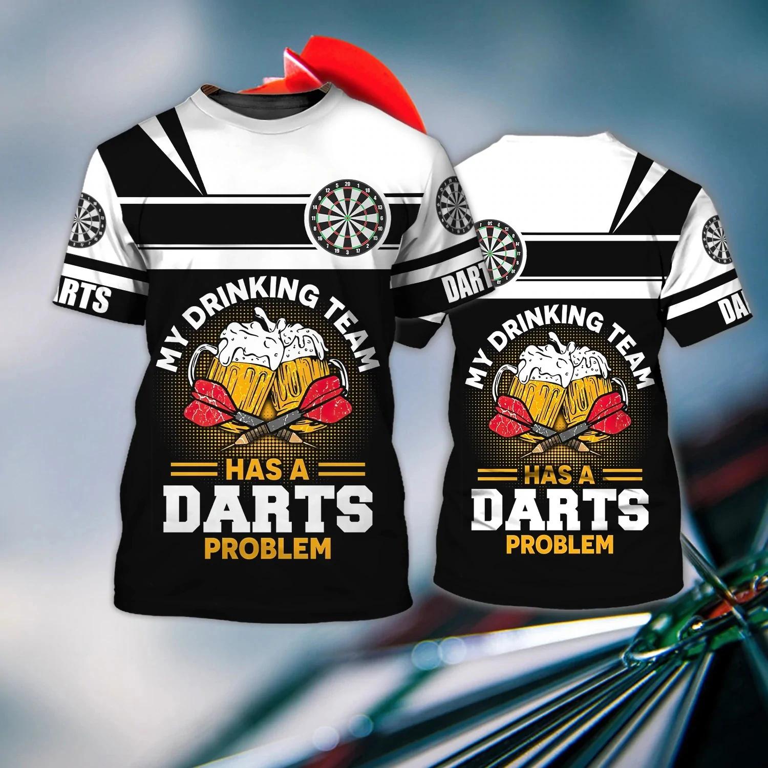 

Мужская футболка, летняя повседневная футболка с короткими рукавами и принтом «пивные дартс», свободная футболка большого размера, мужская одежда для вечеринки Mew Camisetas 2XL