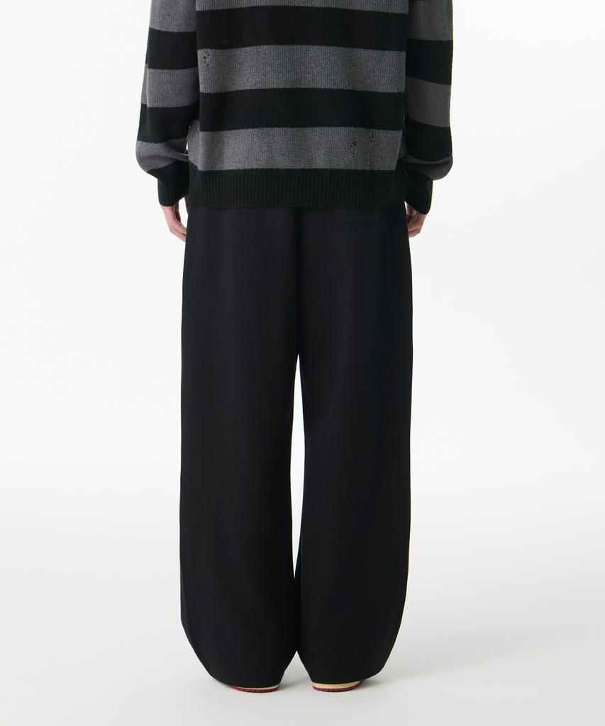 Musinsa Standard Double Knit Two-Tuck Wide Lounge Sweatpants [Black]