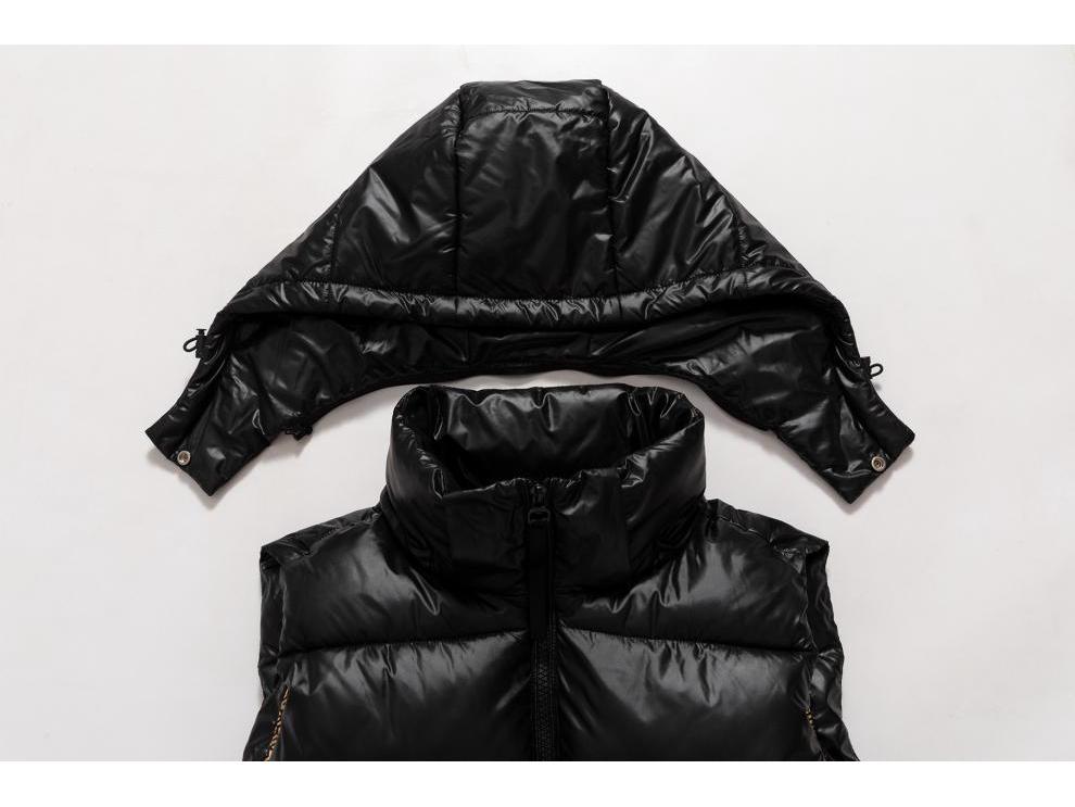 2024 Winter Black Gold Detachable Hood Down Cotton Vest - Unisex Thickened Short Outerwear