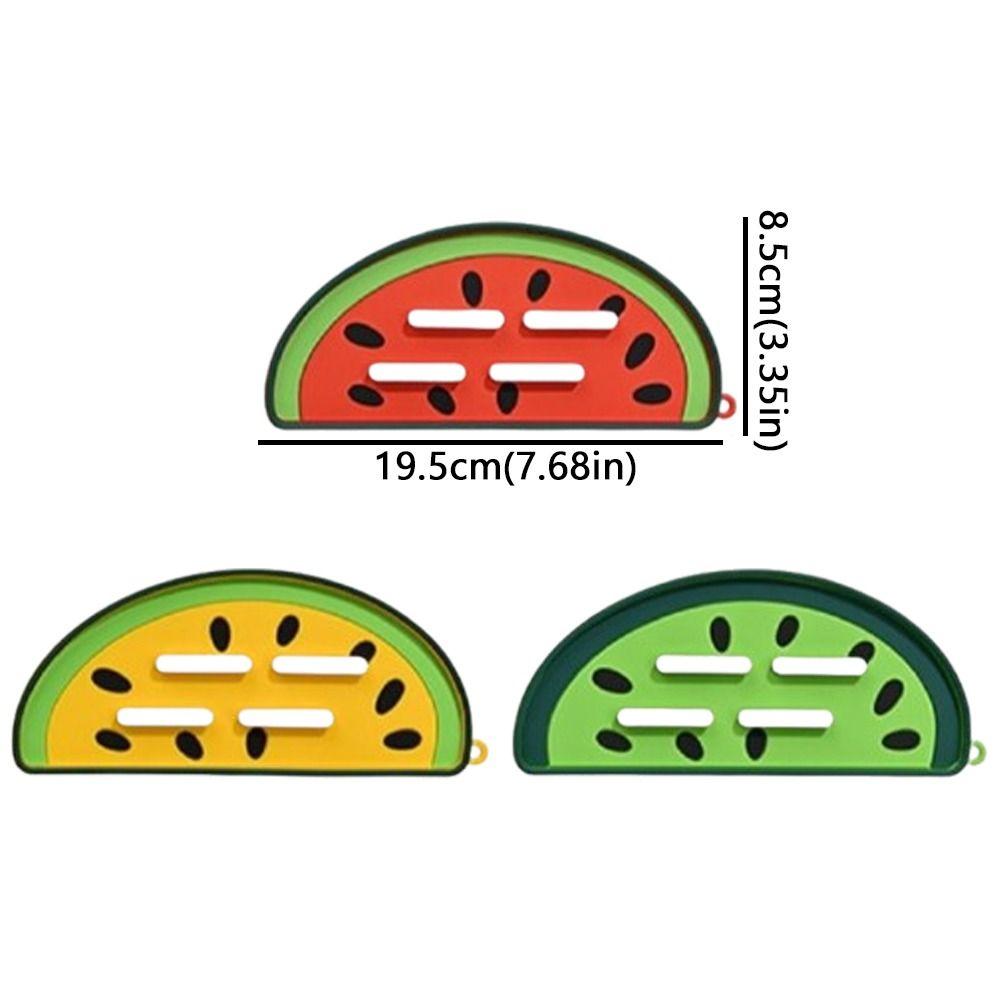 5 pieces Soft Silicone Drain Pot Cover Pad Watermelon Shape Heat Insulation Pad  Kitchen Counter