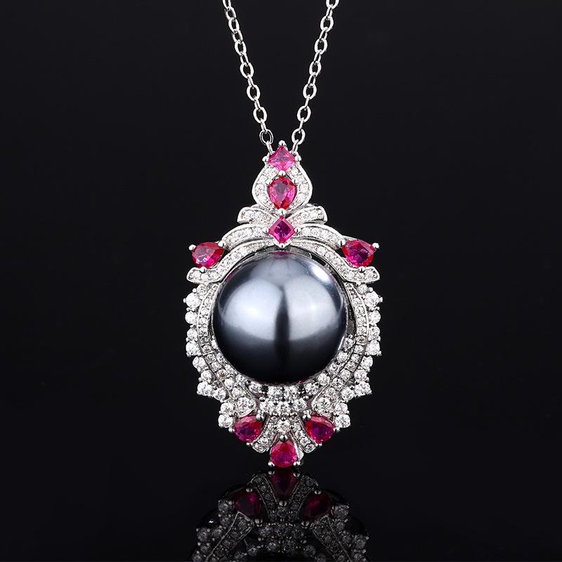 Jewelry Copper Bottom Plating Design Pearl Luxury Creative Pendant Necklace 16Mm