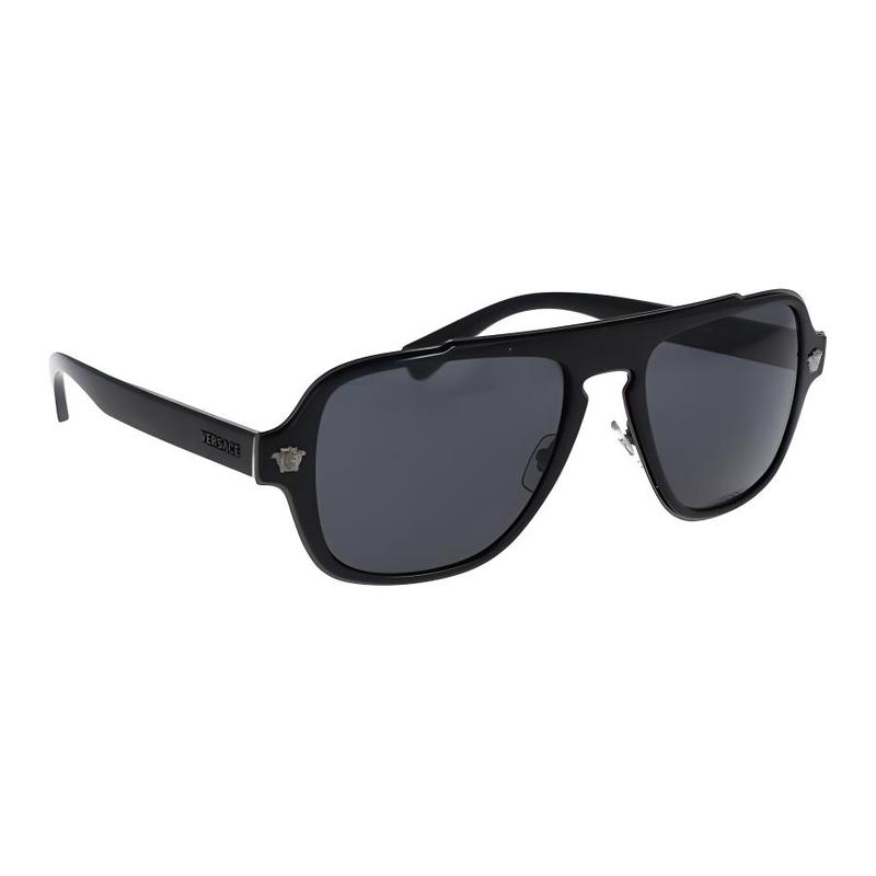 Versace Full frame design metal square sunglasses same style for men and women, black 18384568 VE2199 100187 56 18-black 56