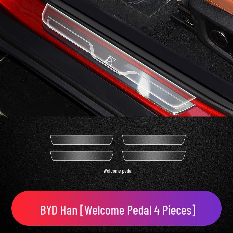 

Защитная пленка ТПУ для 21-25 BYD Tang DMI Han EV Накладка на порог—Приветственная педаль Защита металлической накладки
