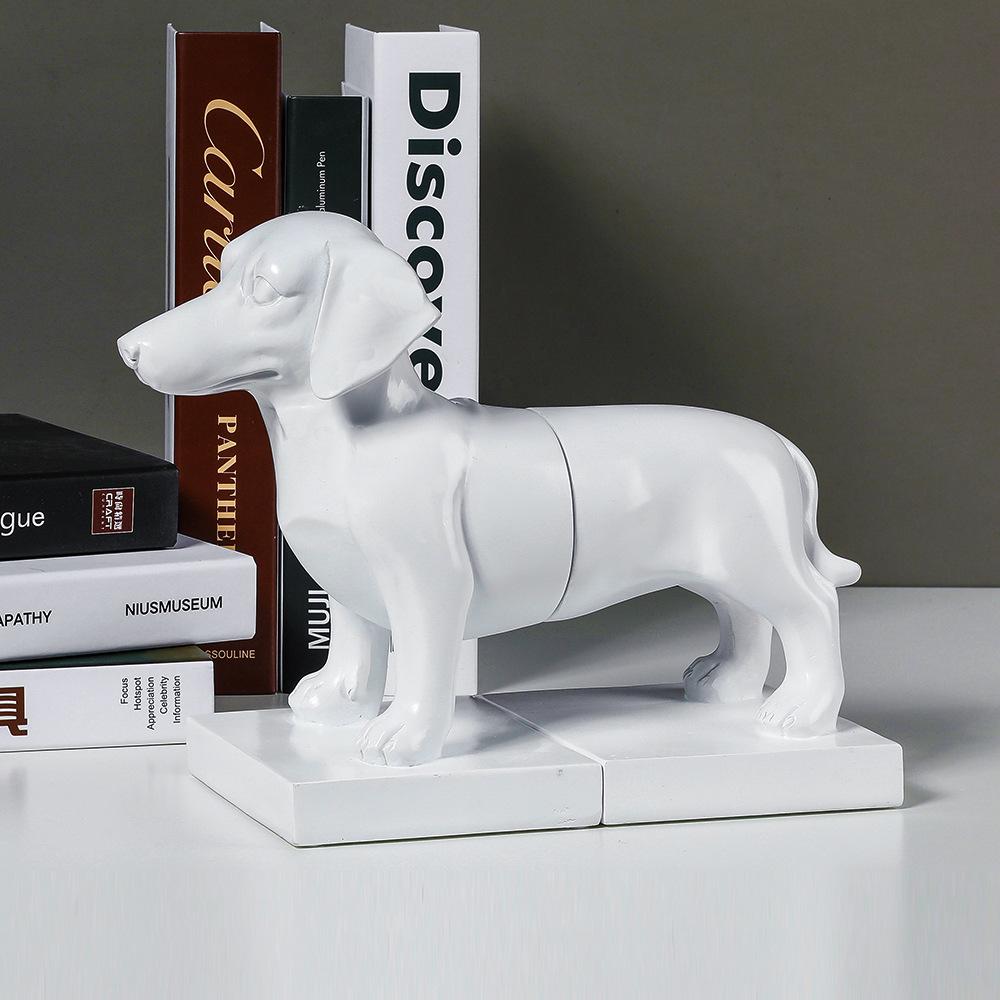 

Fake Books Luxury Decoration Dachshund Sculpture Animal Office Desk Decorative Bookend Book Accessories Luxury Decorative Book белый