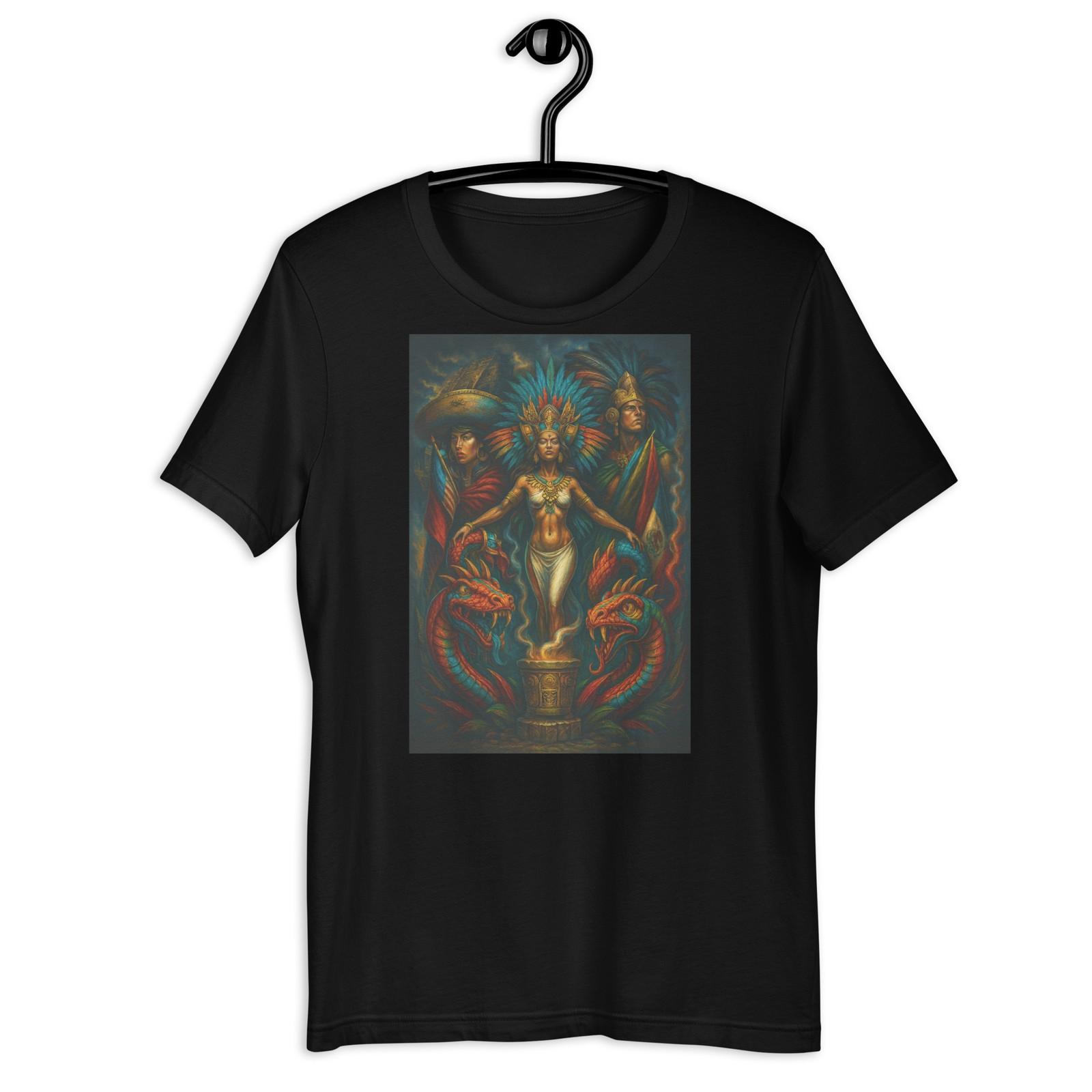 Aztec Goddess Mexico Culture Warrior Serpent Mythology Graphic T-Shirt S разноцветный
