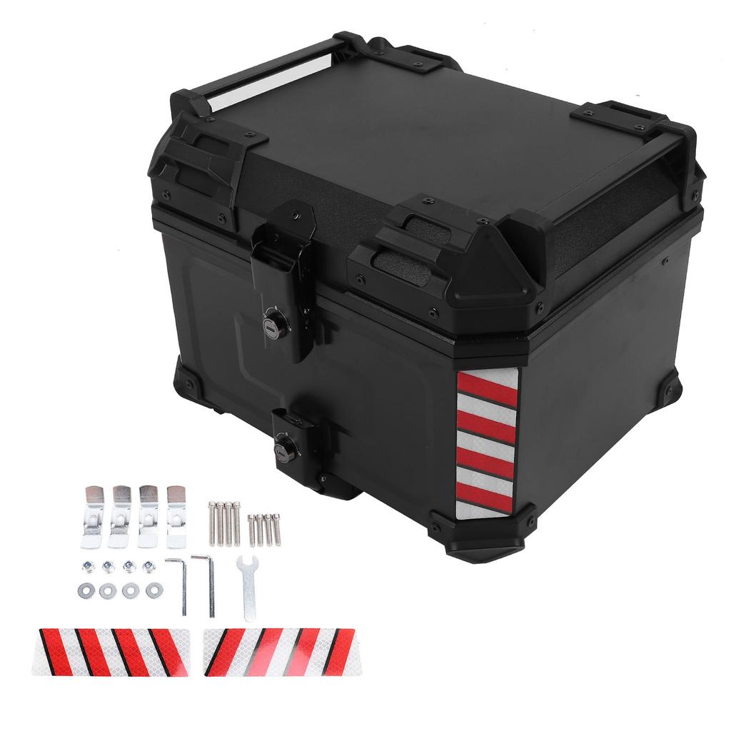 45L Motorcycle Top Box ABS Waterproof with Safety Lock Universal Fit Top Case for Helmet Luggage