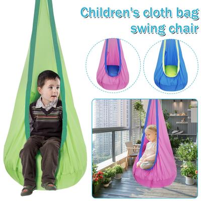 Kinder Hängehöhle Sitz Nylon Hängesessel mit aufblasbarem Kissen Tragbar Kinder Sensorisches Schaukelset für Innen Außen Gebrauch Kinder