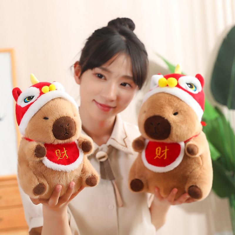 Cartoon Cute Capybara Doll Plush Toy Christmas Capybara Doll Children Soothe Rag Doll Girl Birthday Gift