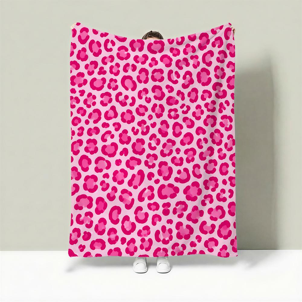 Pinkleopard Throw Lightweight 240G Flannel Blanket Soft Skin-Friendly For Summer Cooling