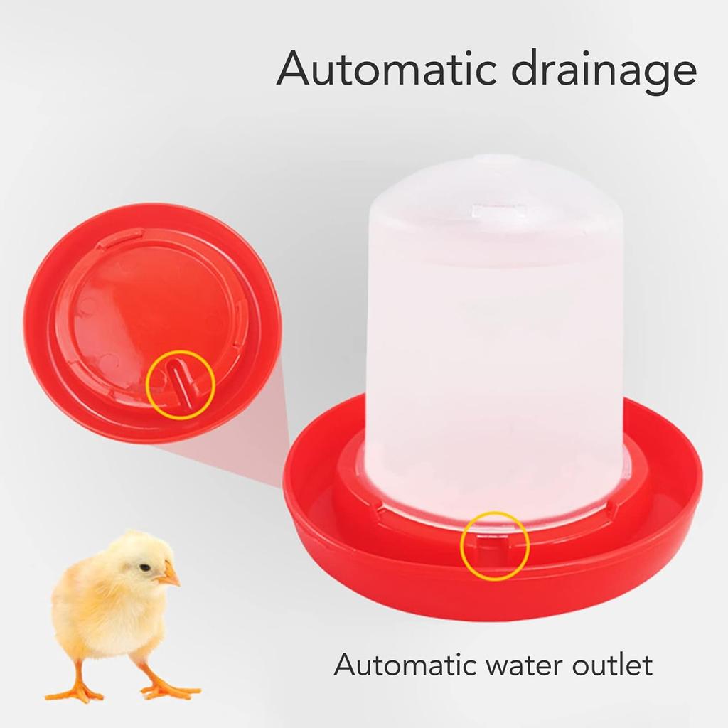 Horoper 2pcs Chick Feeder Quail Feeder and Waterer Kit Automatic Poultry Water Feeder Rotarys Sleeve Design Watering Poultry Feeder and Waterer Combo