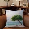 Serene Seaside Scenes  Pillow Covers Cartoon Sofa Decorative Home Double-sided Printing Short Plush Cute Cushion Cover