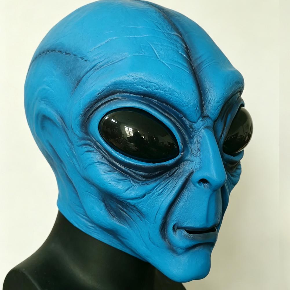 Blue Alien Latex Mask One size fits all adults