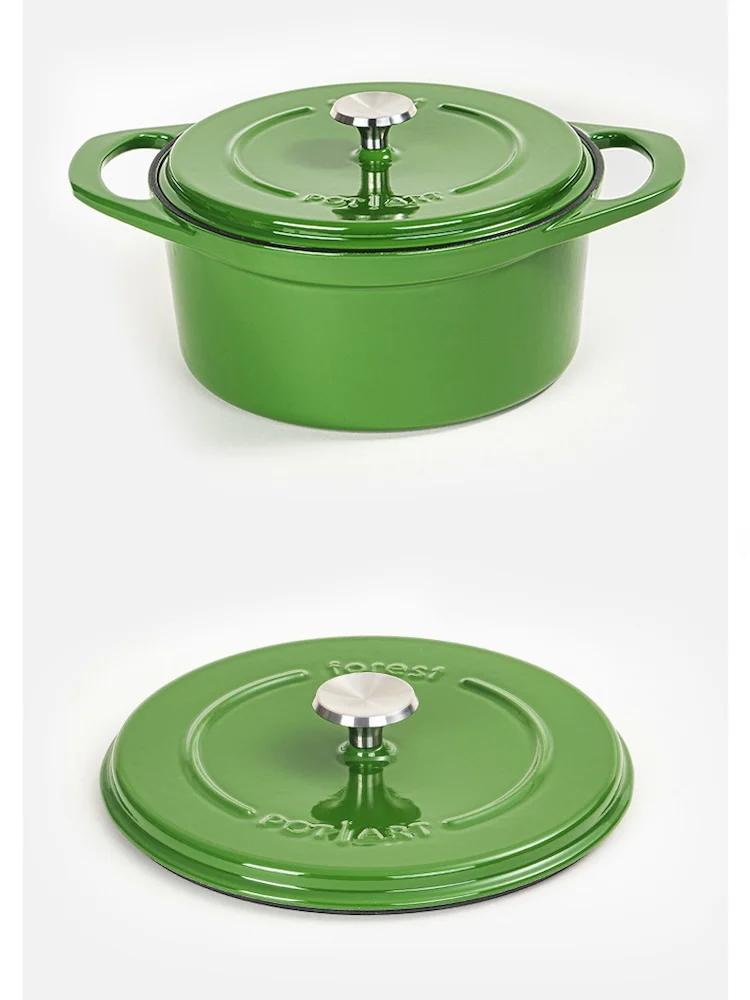 24cm Home Cast Iron Cookware Enamel Pots and Pans Kitchen Accessories Cast Iron Cooking Pot Non Stick Pots for Cooking Hot Pot
