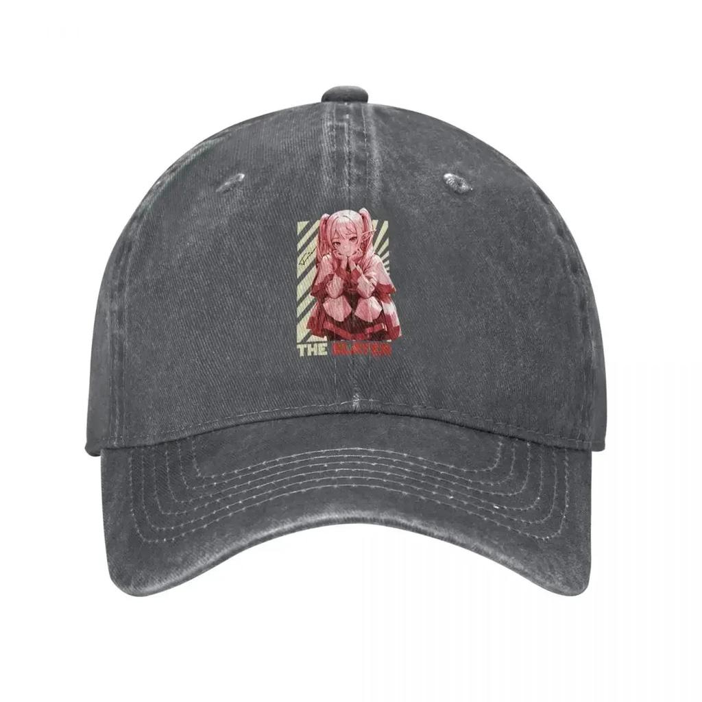 The Slayer Frieren At The Funeral Baseball Cap Vintage Distressed Denim Anime Girl Headwear Unisex Outdoor Unstructured Soft Hat