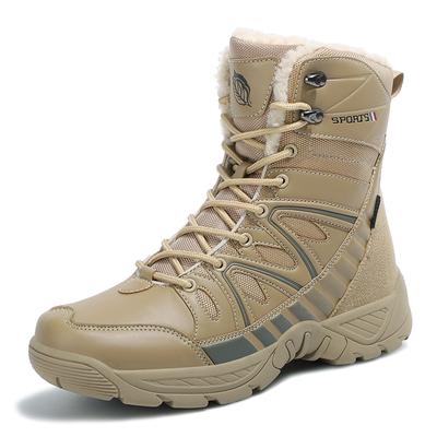 Bottes de Neige d'Hiver Homme Montantes Extérieur Chaud Doux Peluche Bottines Homme Chaussures Absorbant les Chocs Antidérapantes Confortables Chaussures de Randonnée