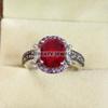 Ruby Oval Cut Gemstone With 925 Sterling Silver Ring For Men's #B533 JL375684148160
