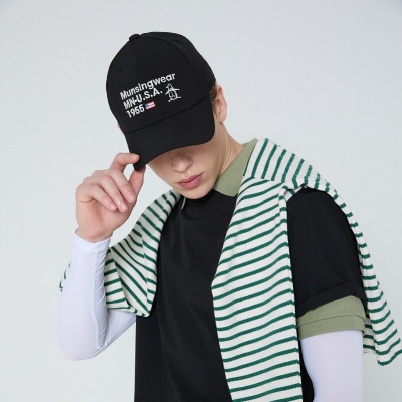 MunSingwear Men S Signature Ball Cap Black Mr121mcp11