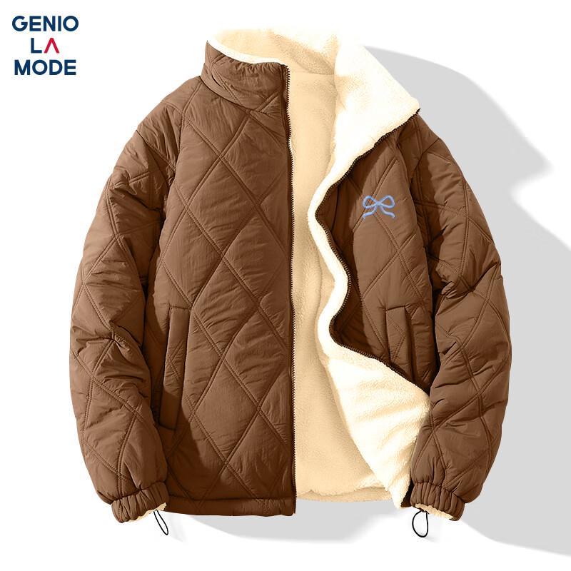 

GENIOLAMODE Men s Thickened Stand Collar Padded Jacket 2XL