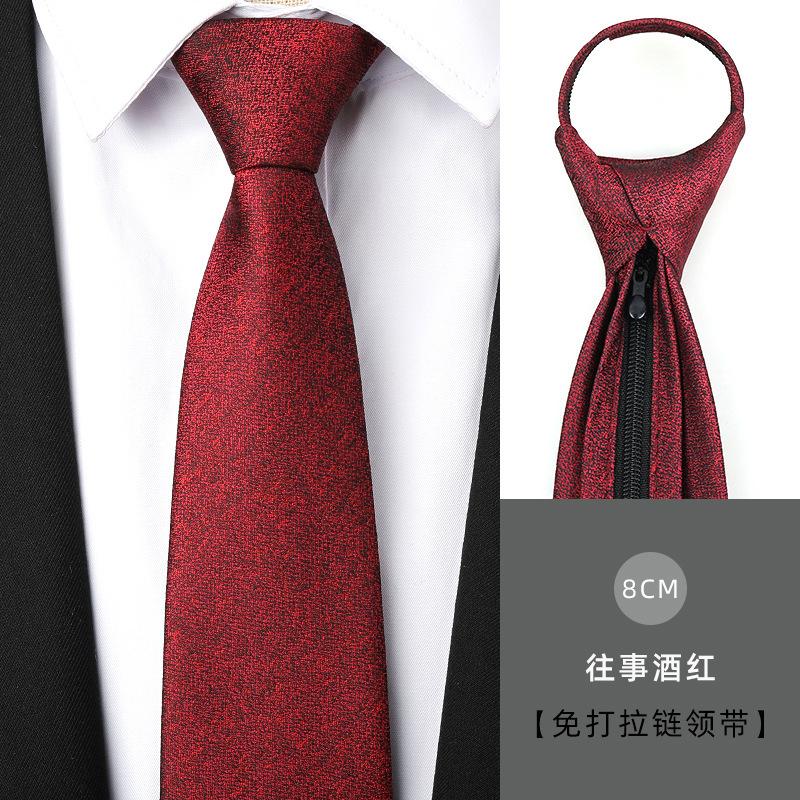 Tie Men'S Dress Business Handsome Blue Strip Zipper Professional Wedding Groom Korean Version Zipper Hand Tie