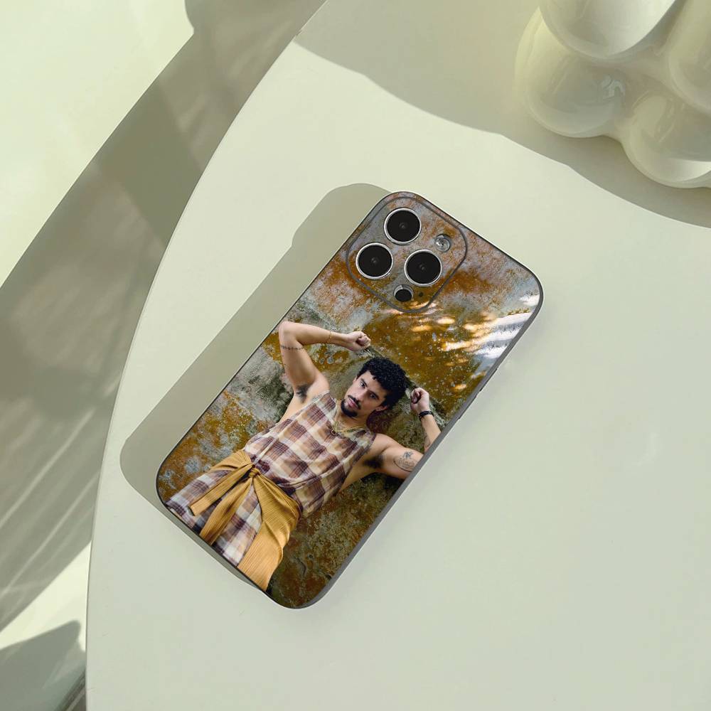 rapper-Bad- Bunny Phone Case For iPhone 17,16,15,14,13,12,11 Pro Max,16Plus,XS Lightweight and Practical Soft Black Cover
