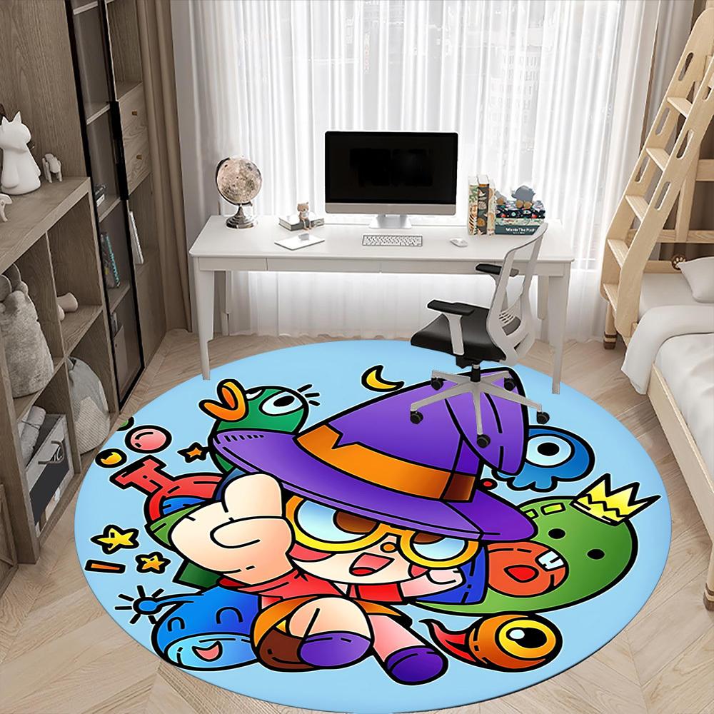 1PC Magical Magic Creatures Office Round Area Rug, Mat Suitable ForOffice, Under Office Chairs Bedroom Living Room Home Decor, Room Deco