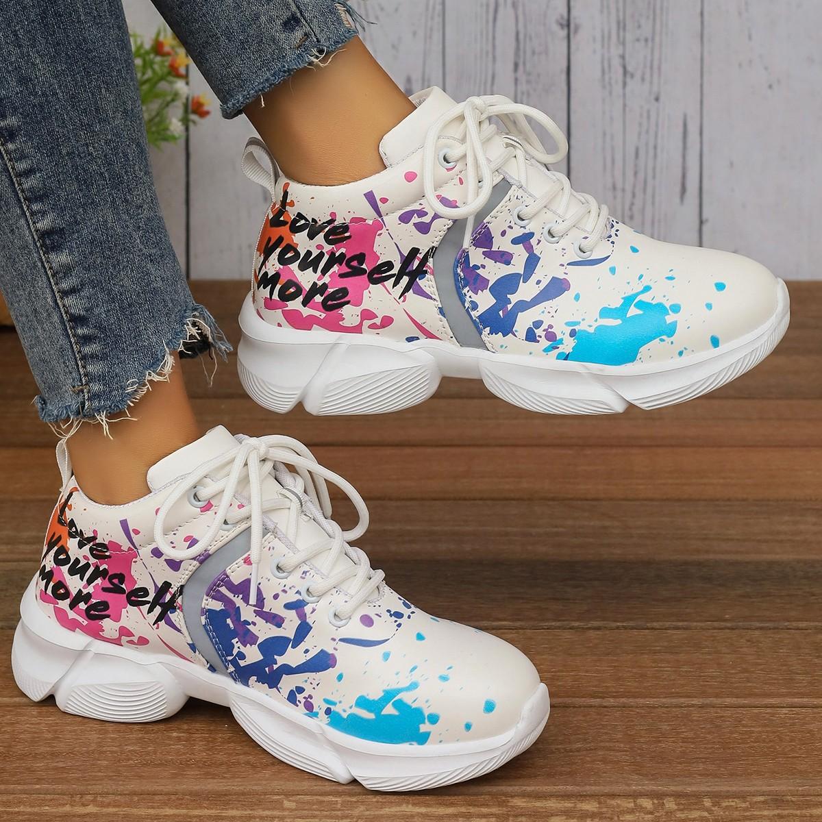 

Женская обувь Повседневные кроссовки для бега с граффити