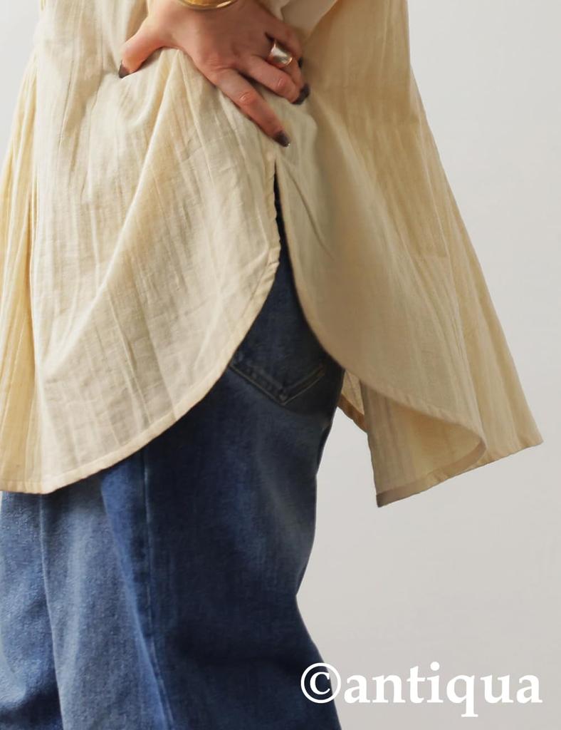 Antiqua Indian Cotton Pullover One Size Natural Women's Blouse/Shirt, IYA-00059, 03,