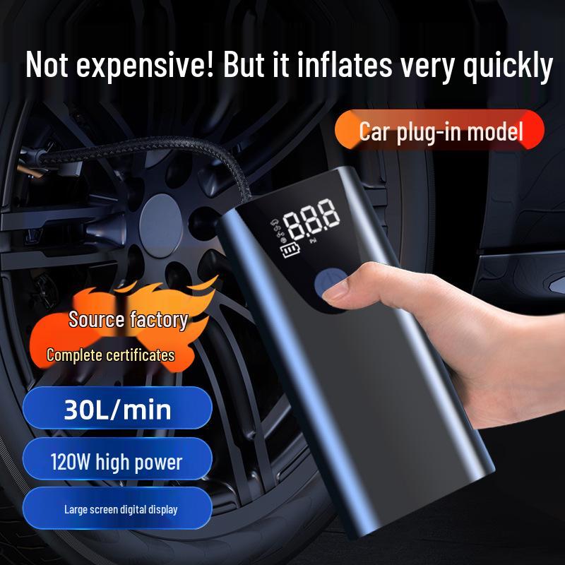Portable High-Power Digital Car Air Pump with Wired Display