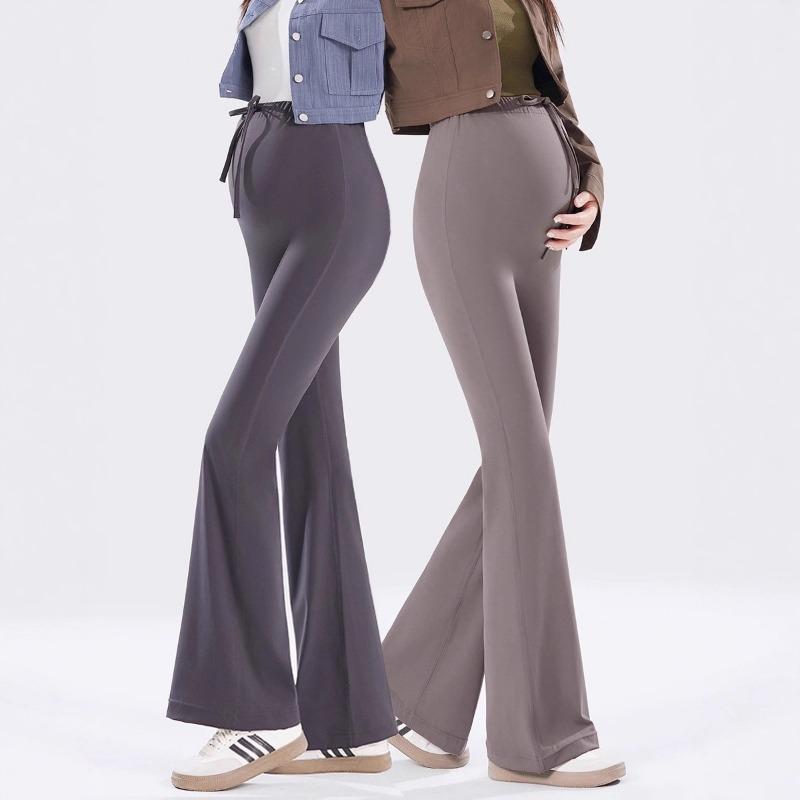 Pregnant Women Shark Flared Pants New Spring and Autumn Outer Wear Drawstring Slightly Pull Yoga Sports Leggings Autumn and Winter Thickened