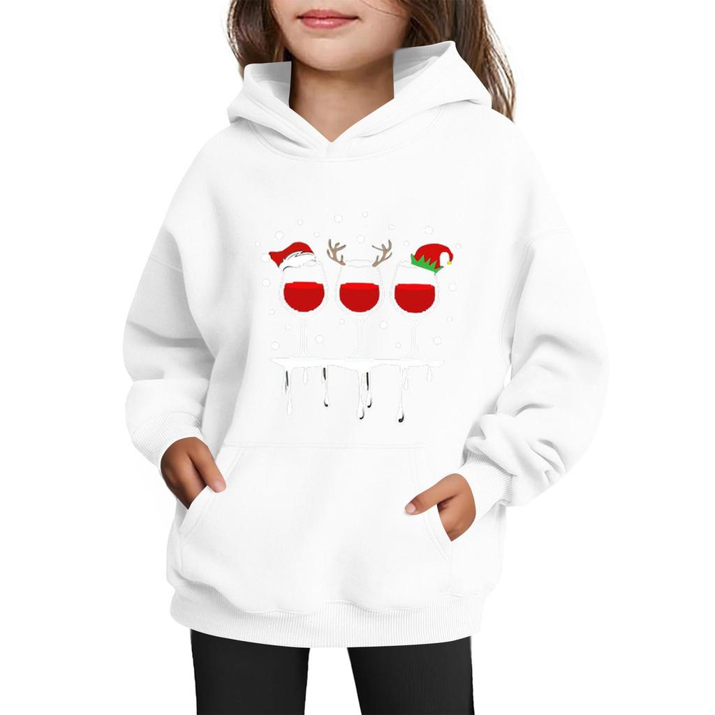 Sweatshirts For Teen Girls Hoodies Long Sleeve Drawstring Pullover Cute Printed Oversized Hoodie Christmas