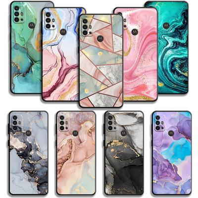 Pink Gold Texture Marble Art Case For Motorola G60 G50 G31 G30 G22 G9 G8 Power Lite Plus Edge 20lite 30pro One Fusion Cover