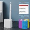 Disposable Antibacterial Toilet Brush Set with Dead Corner Cleaning Heads