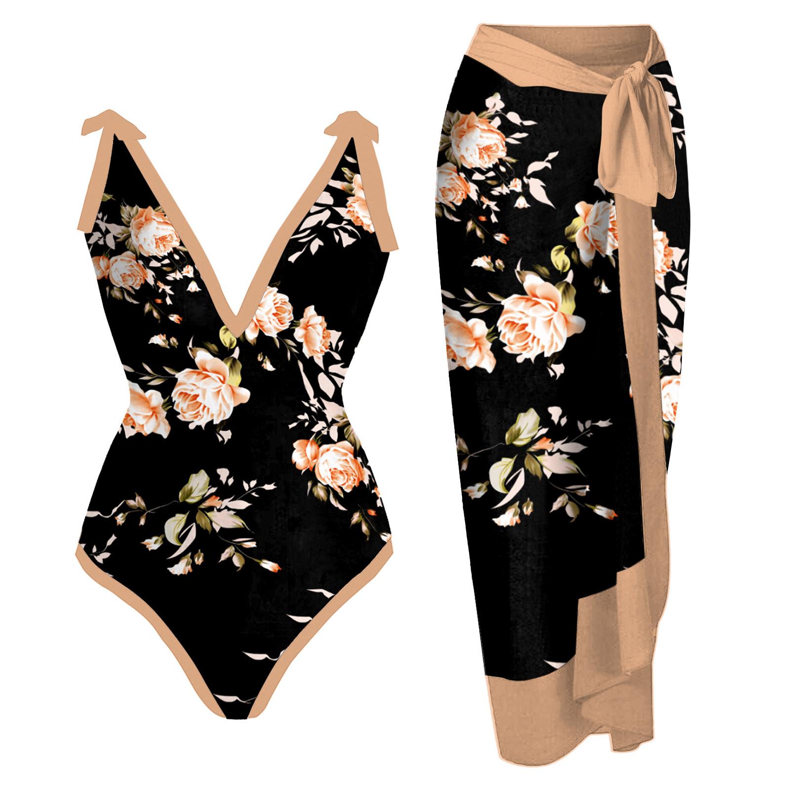 

TS JYL-BK116 Skirted One-Piece Bikini, Tummy Control Padded Swimwear For Beach OneSize блакитні мрякою кольору