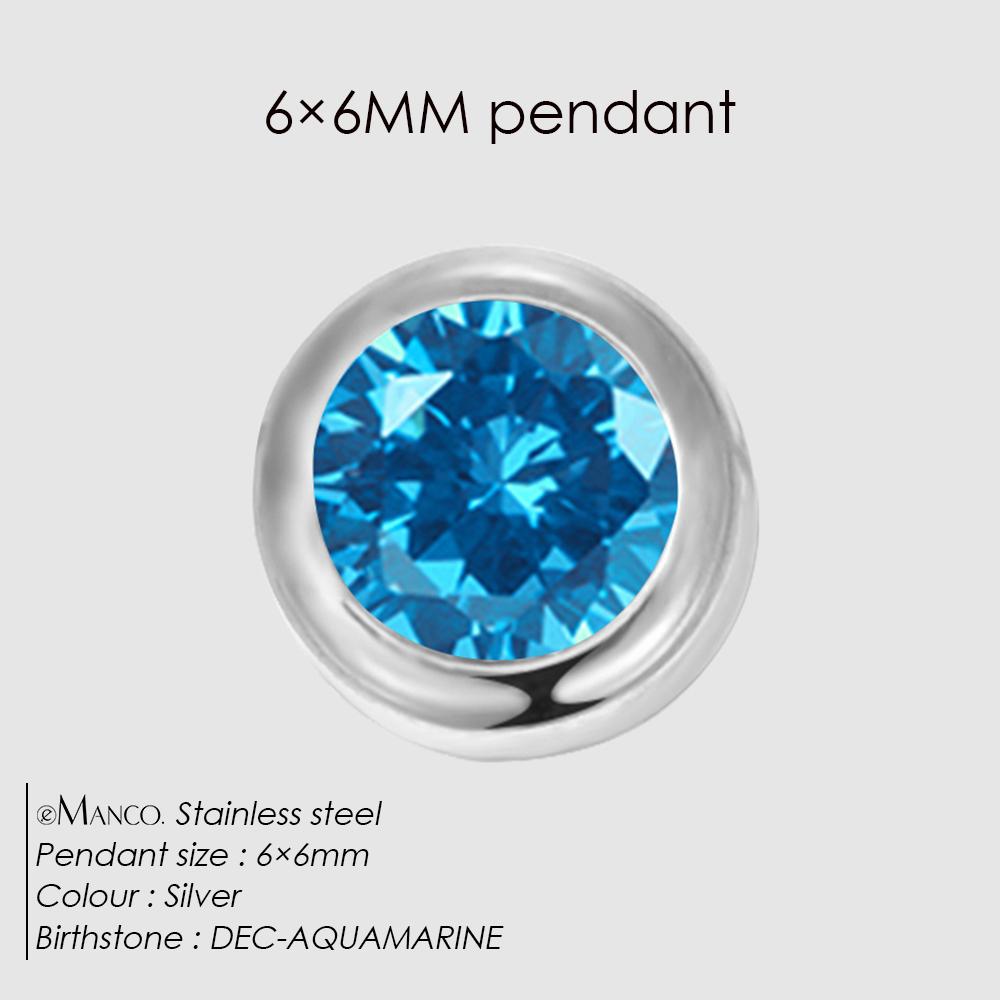 

eManco Stainless Steel Charm Rhinestone Necklace Pendant Fashion 12 Colors Birthstone For Jewelry Making Women DIY Accessories