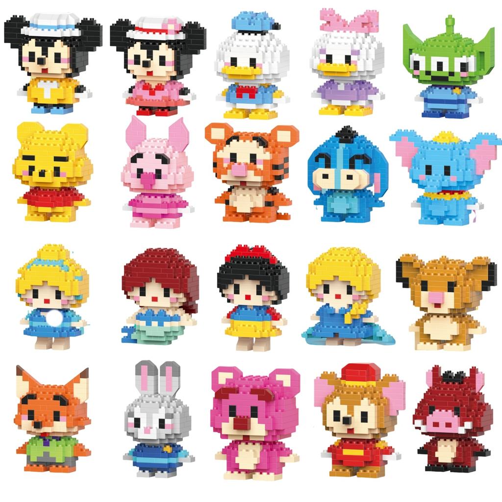 No Box  6Cm High Building Blocks Stitch Kawaii Mini Desktop Ornaments Youth Toys Room Decoration Anime Cartoon Halloween