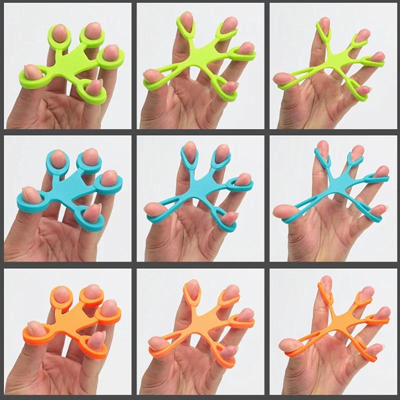 Finger Grip Silicone Ring Exerciser Antistress Resistance Band Fitness Stretcher 3 Levels Finger Sensory Toy for Kid Autism ADHD