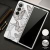Fantastic Butterfly Print Case For Samsung Z Flip 8 7 6 5 Luxury Plating Leather Skin Folding Phone Cover For Galaxy Z Flip8 Flip7 Flip6
