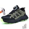 Fashion Rotating Button Safety Shoes Men Steel Toe Sneakers Labor Protection Shoes Breathable Work Shoes Anti Slip Protective Sneakers