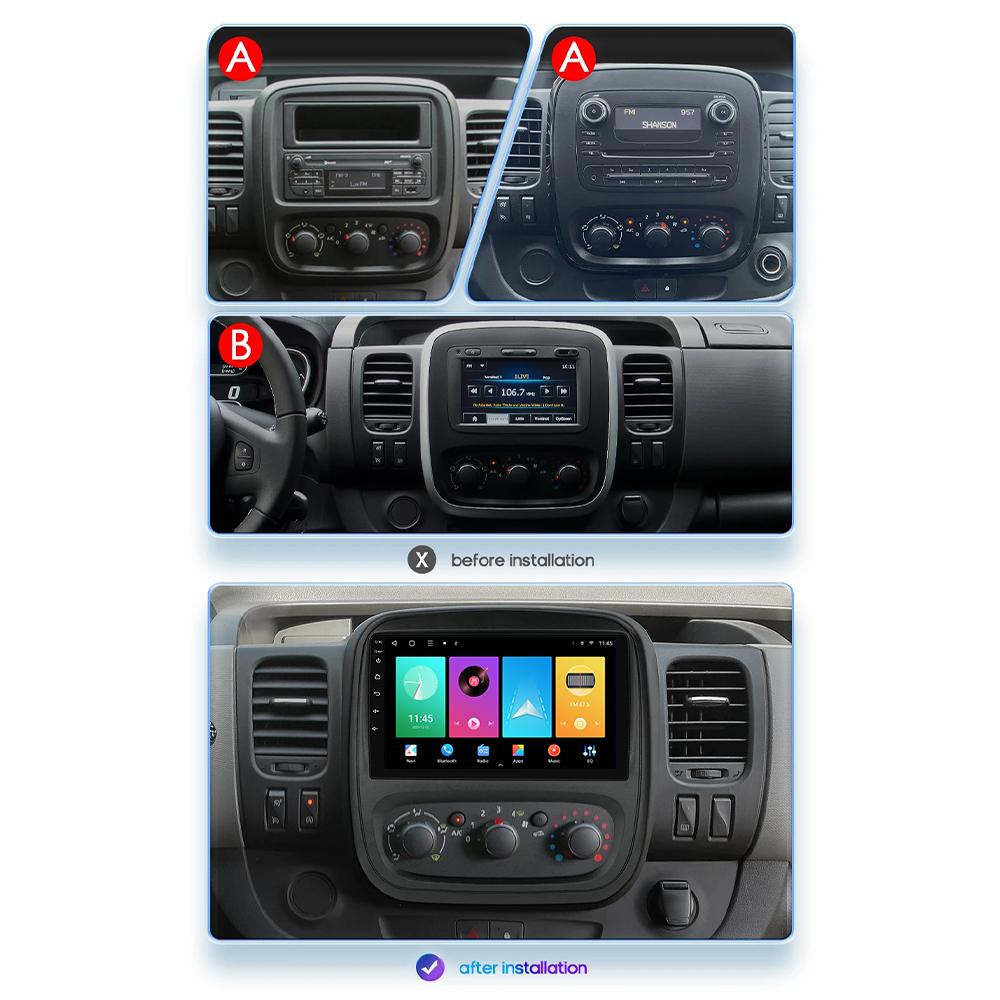 Radio samochodowe Android Carplay Dla Renault Trafic 2015-2017 Odtwarzacz Multimedialny Jednostka Główna Stereo Nawigacja GPS BT WIFI 2+32GB