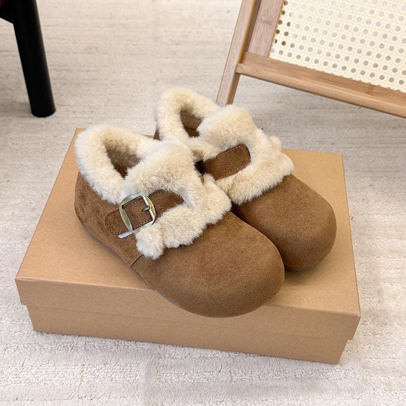 

Women s fashion lightweight soft sole winter warm fur one snow boots padded lining non-slip casual sports cotton boots fur cotton shoes 35