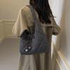 Casual Fashion Rhombus Embroidered Thread Shoulder Bag Simple Commuter Bag Retro Large Capacity Tote Bag Women'S Bag