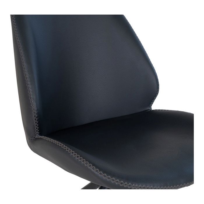 Chaise de salle à manger pivotante - HOUSE NORDIC - Monte Carlo - tissu noir - pieds métal - lot de 2