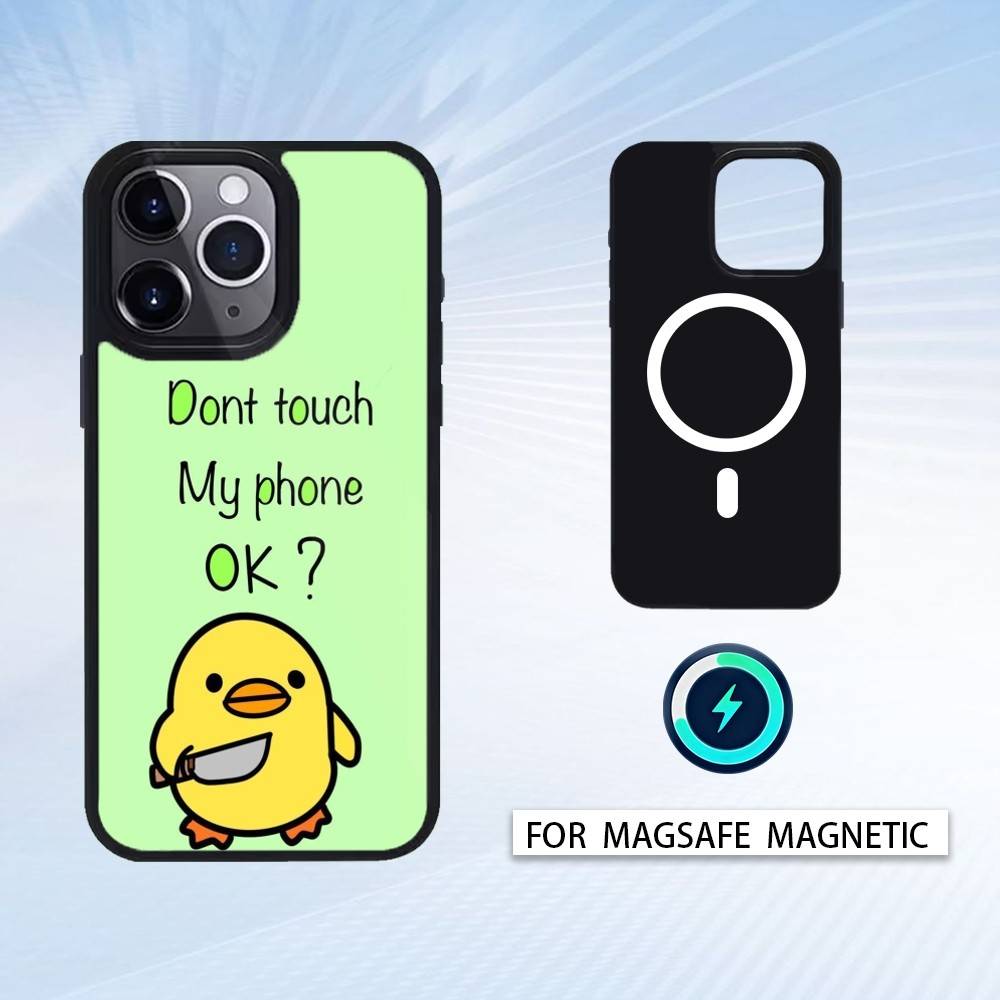 1PC Dont Touch My Phone Phone Case For iPhone 17,16,15,14,13,12,Pro,Max For Magsafe Magnetic Wireless Charging
