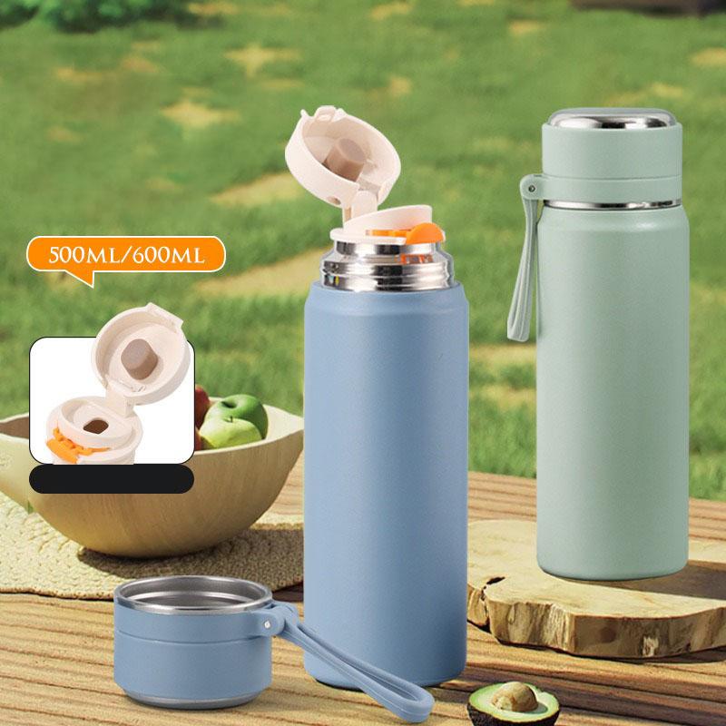 500/600ml Thermos Cup Stainless Steel Vacuum Flask Cold&Hot Cup Double Wall Car Cup Thermal Iced Travel Mug Coffee Insulated Cup