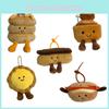 Egg Tarts Puffs Pancakes And Bagels Plush Pendants With Short Plush Filling For Kids And Adults