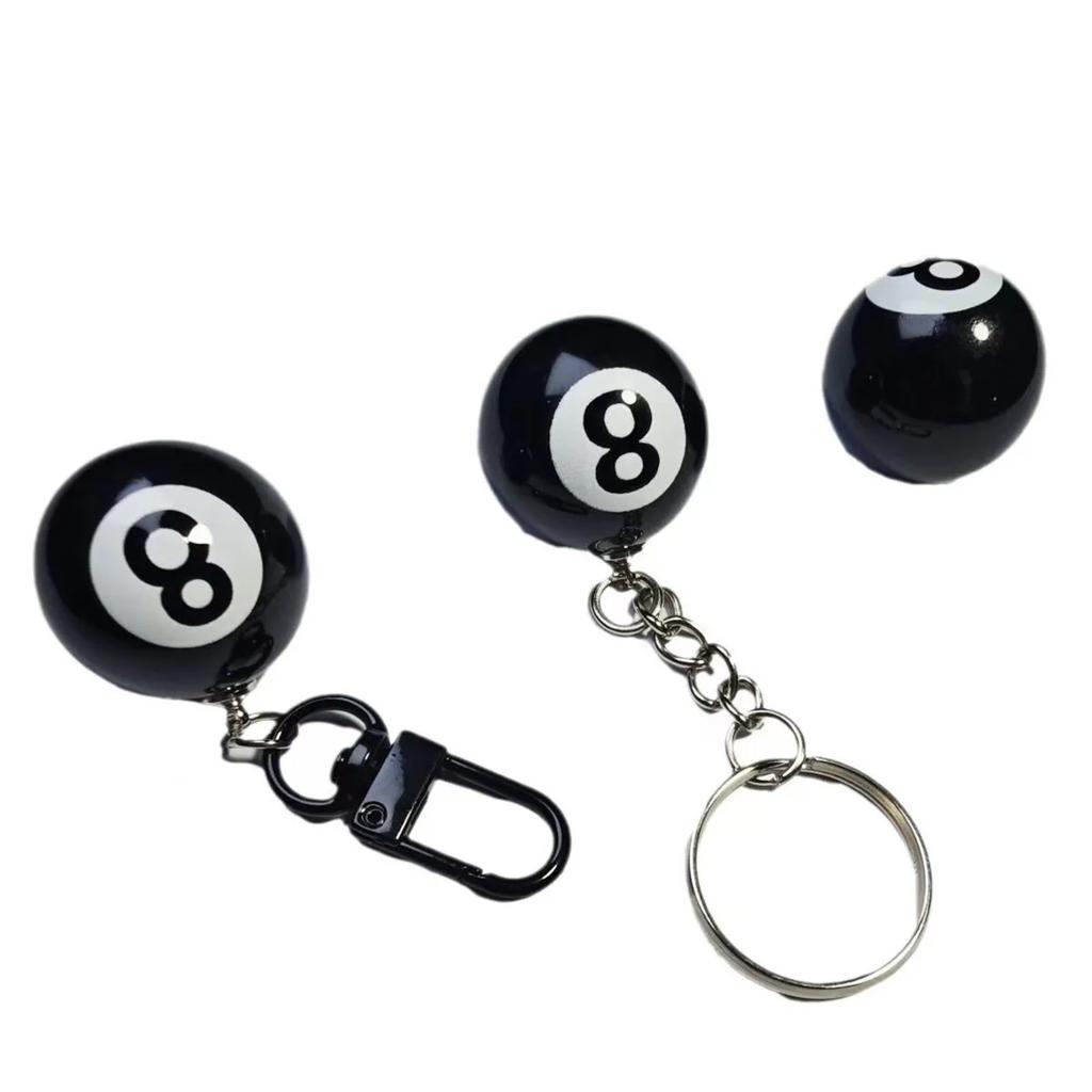 Black No.8 Billiard Keychain Mini Ball Pendant Key Ring Resin Keyring Bar Table Decoration Jewelry Game Souvenir Gift