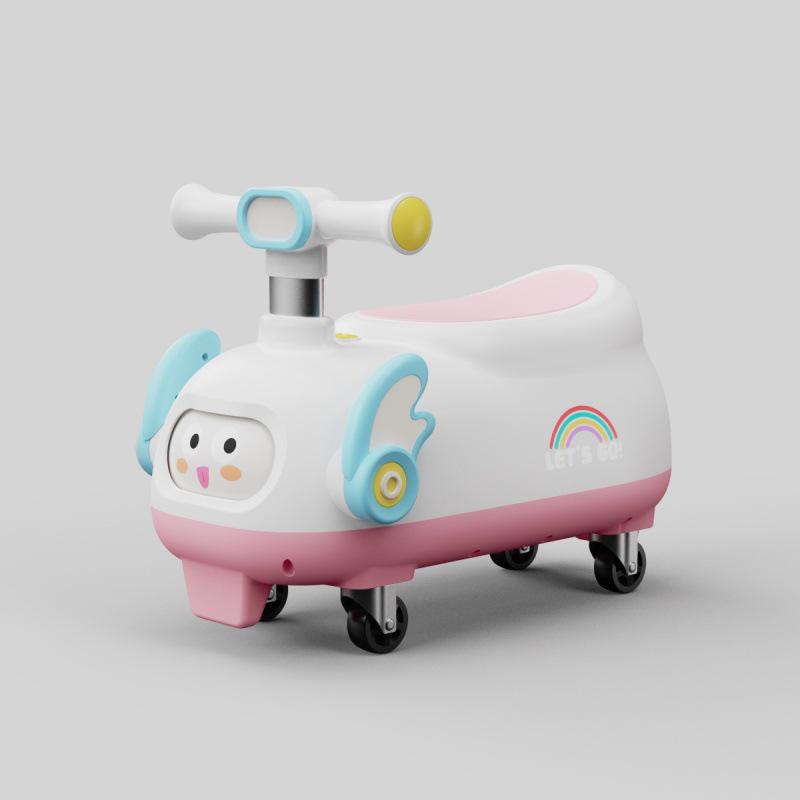 Детский 2-в-1 каталка-арахис: Планер и машина-качалка для детей 1-3 лет розовый