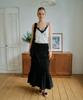 GREENBUTTER Shirring Long Skirt (Black)